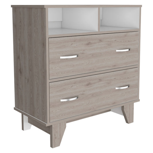 32" Light Grey Manufactured Wood Two Drawer Dresser-0