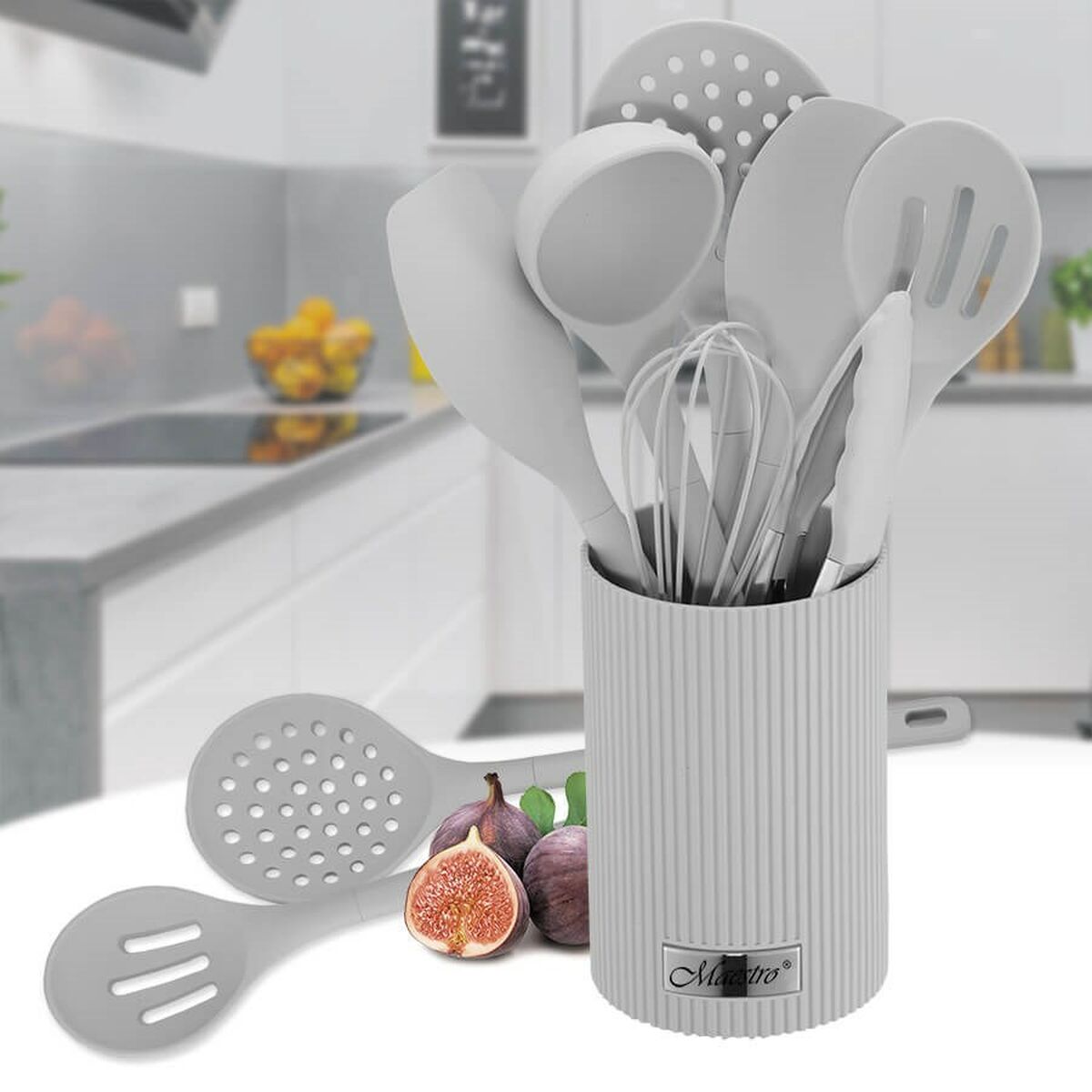 Set of Kitchen Knives and Stand Feel Maestro MR-1542-GREY-6