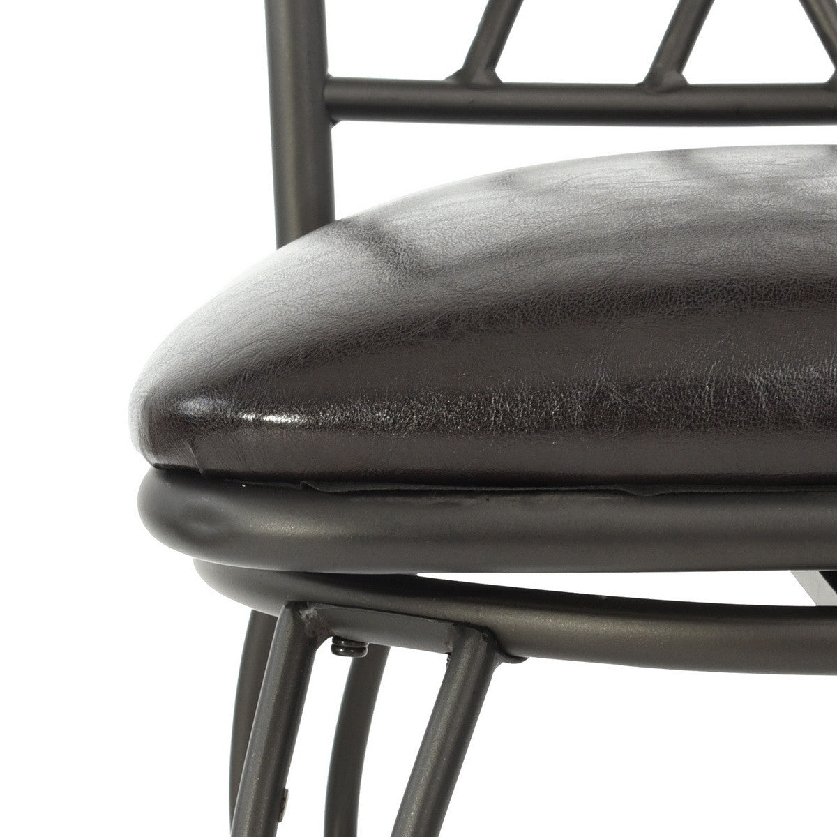 Set of Two 24" Black Manufactured Wood and Steel Counter Height Swivel Bar Chairs-4