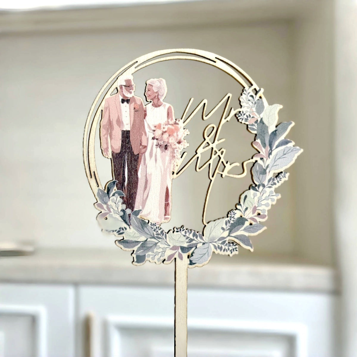 Ins Style MRMRS Color Printing Acrylic Cake Decoration Party Supplies