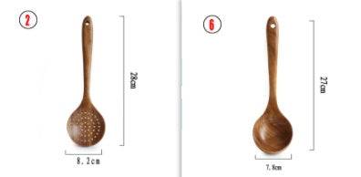 Teak Natural Thai Wood Tableware Spoon Ladle Turner Kitchen Tool Set-27