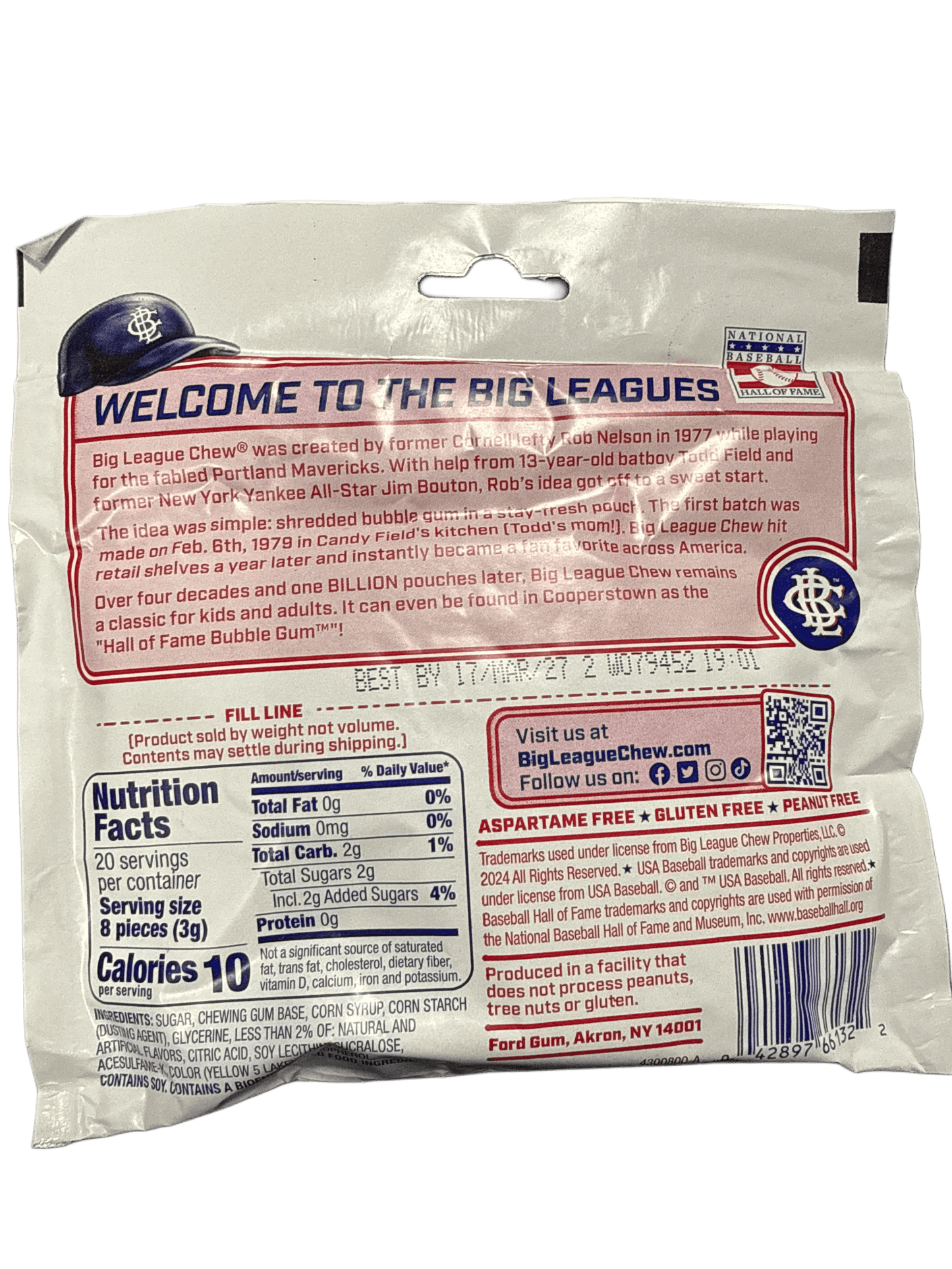 Big League Chew Bubble Gum Triple Play Tropical Flavour 60G - U.S Edition