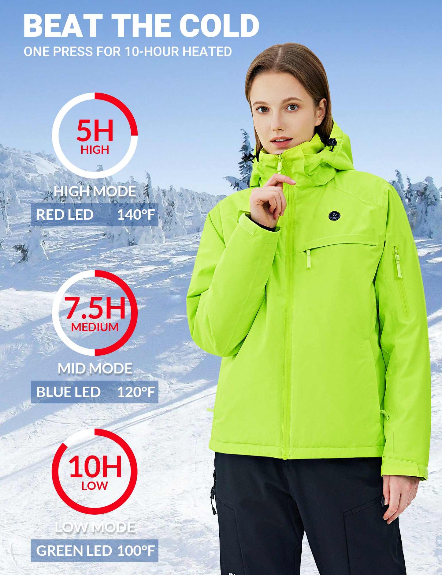 ANTARCTICA GEAR Heated Jacket, Ski Jacket Coat For Women Winter Coat-2