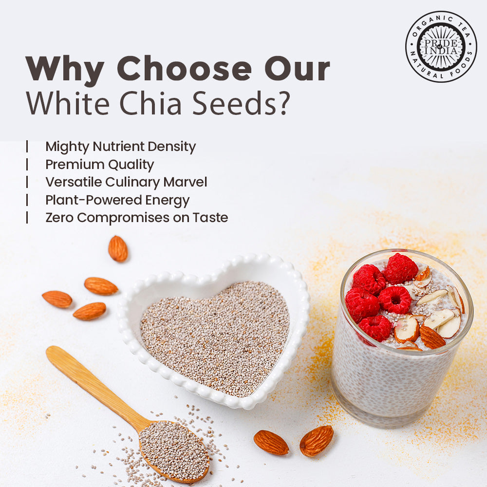 Whole White Chia Seeds - Omega-3 & Calcium Superfood Jar-3