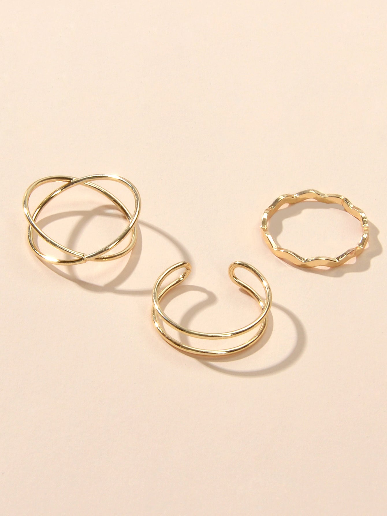 Minimalist Stackable 3pcs Gold Silver Finger Knuckle Multiple Rings Bulk Pack-2