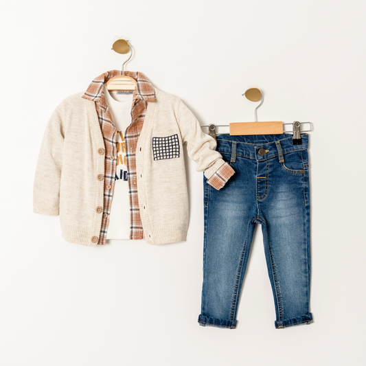 Four Love Sweater Jeans Set-0