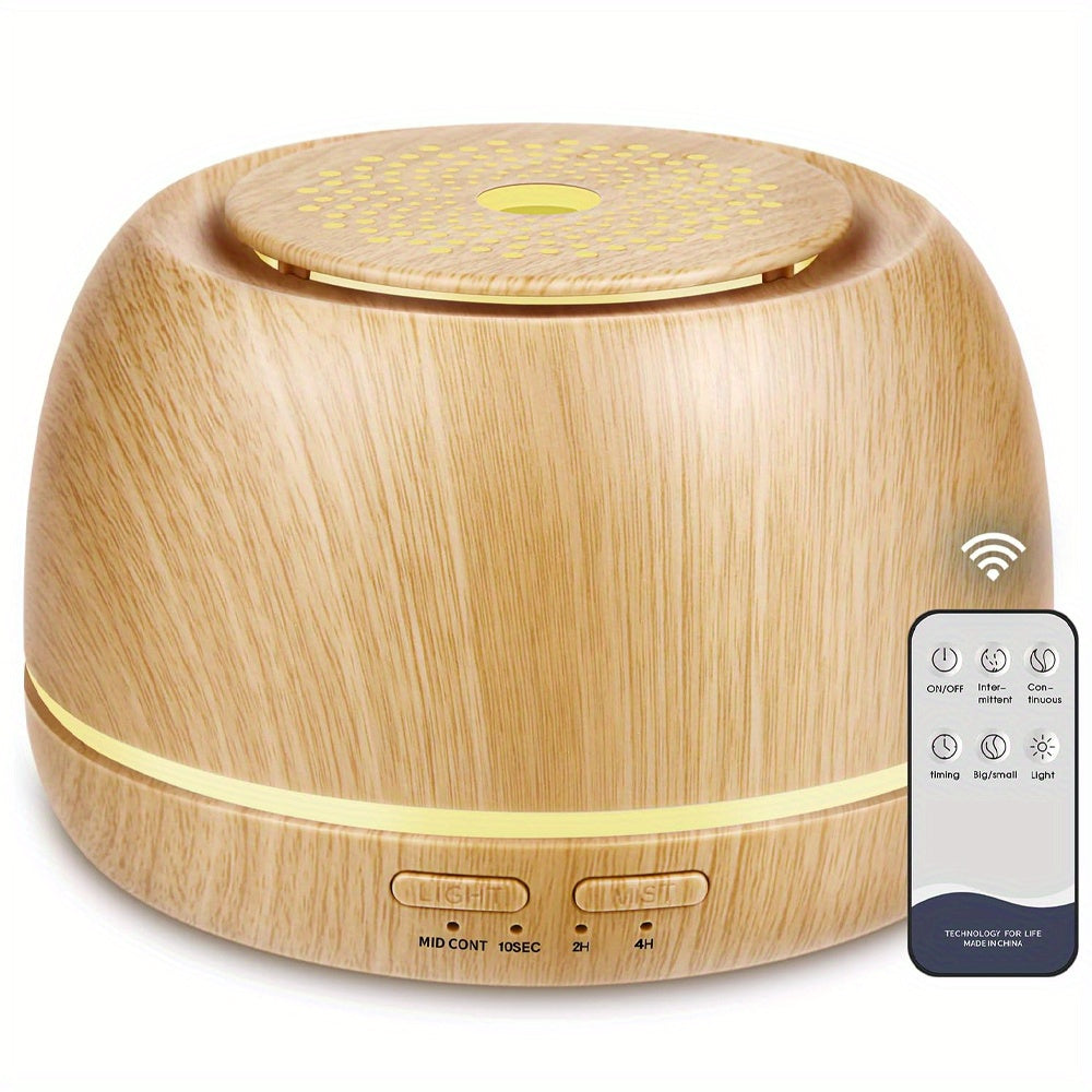 1pc 300ml AromaMaster Essential Oil Diffuser - 7-Color LED, Remote Control, USB Powered, Waterless Auto-Off, Aromatherapy Scent Air Humidifier for Room, Office - Compact, Portable, Whisper-Quiet Operation