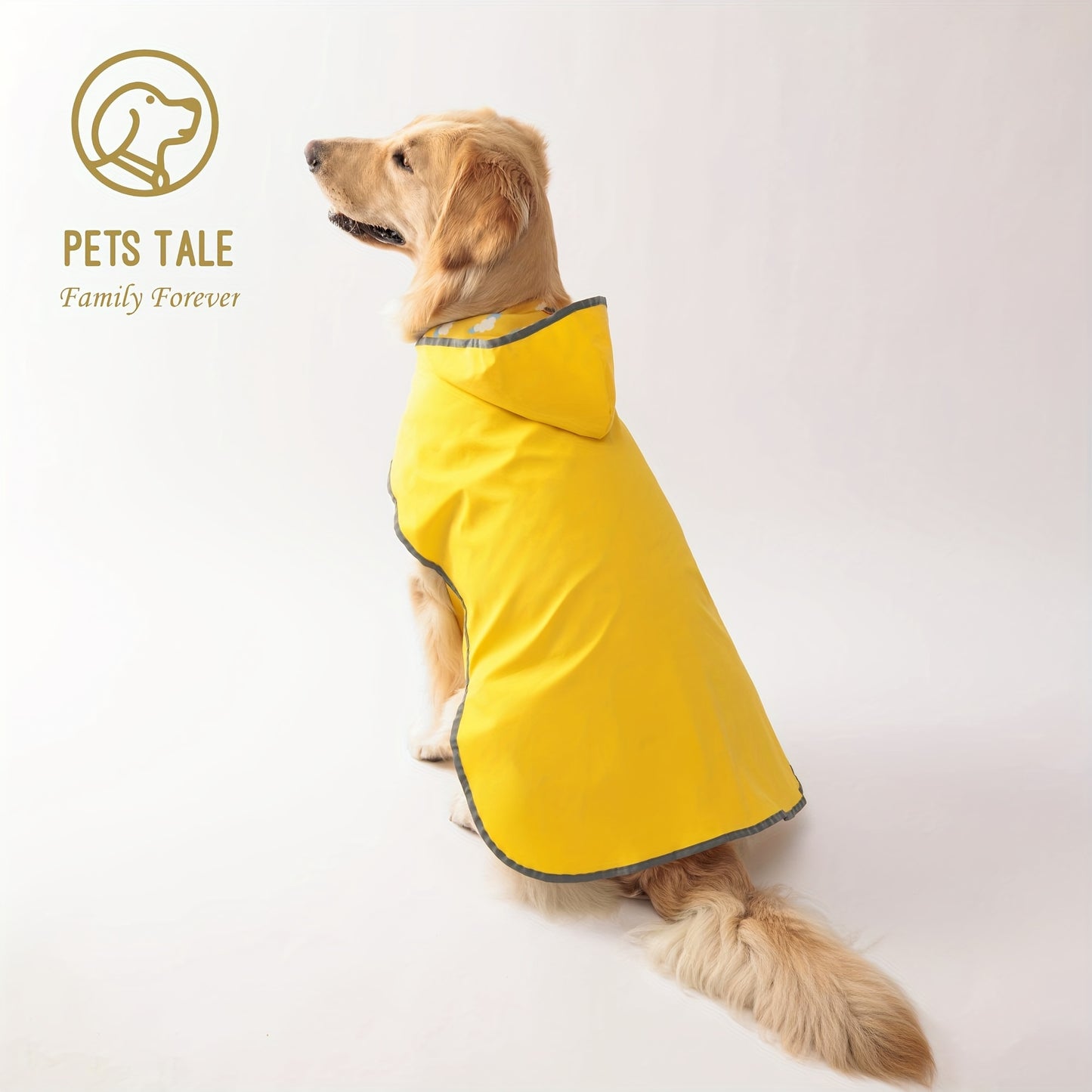PETS TALE Reversible Waterproof Dog Raincoat - 1pc Polyester Pet Jacket with Duck Print - Machine Washable, Adjustable Straps for Small to Extra Large Breeds