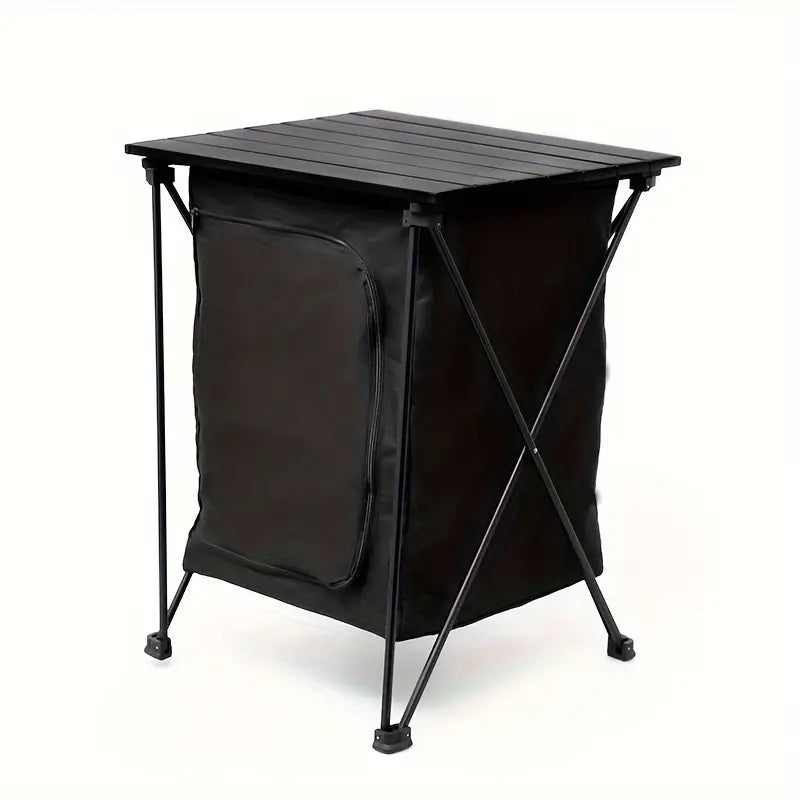 Portable Aluminum Alloy Folding Table for Outdoor Camping - Black-1