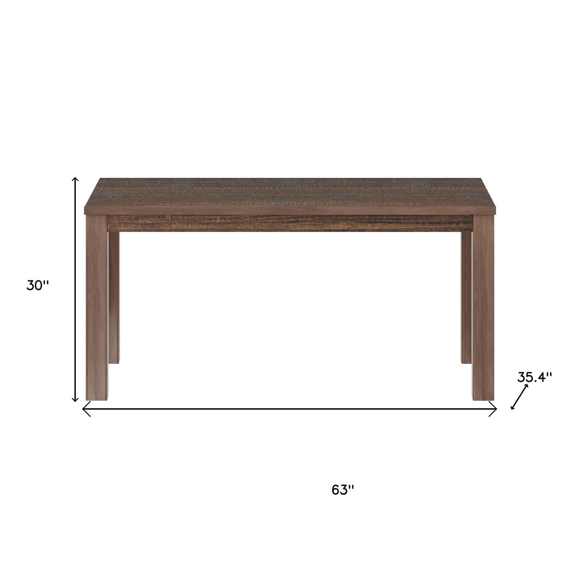 35" Espresso Solid Wood Dining Table-7