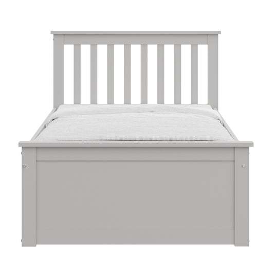 Gray Solid Wood Twin Bed With Pull Out Trundle-0