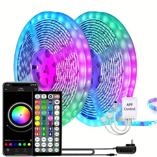 [Smart LED Strip Lights] 100ft/50ft Smart LED Strip Lights, Color Changing LED Lights, APP Control, DIY Multiple Colors On One Line, Music Sync Decor For Home Decor, Living Room, Bedroom, Halloween, Christmas, Wedding Decor,