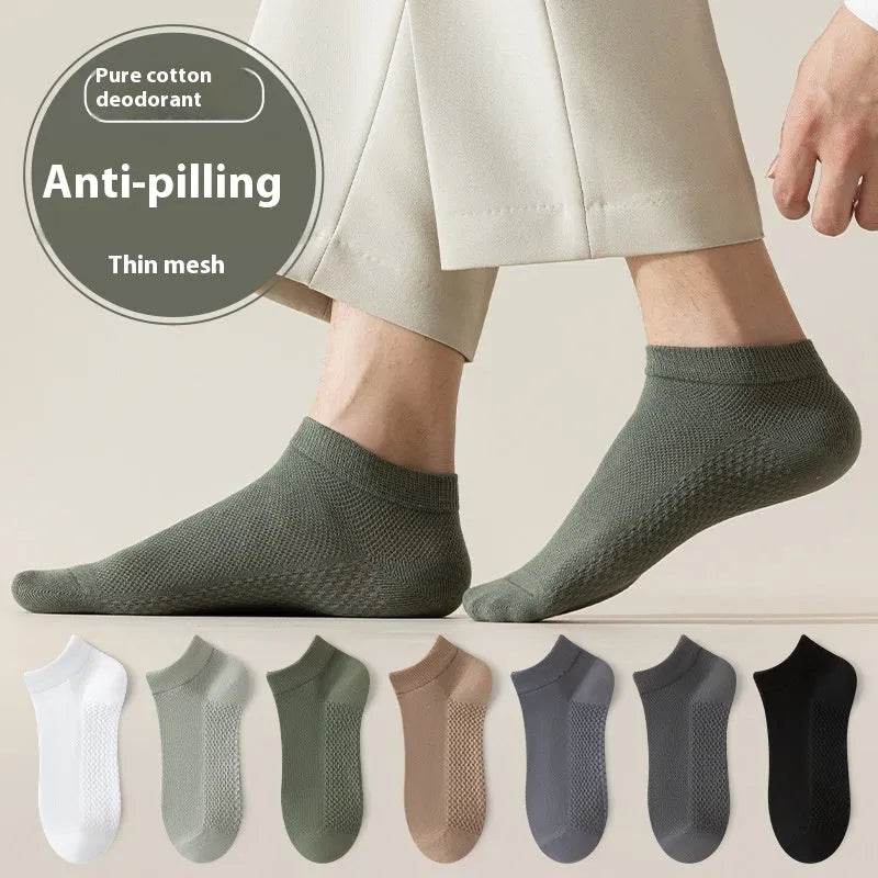 Cotton Anti-Pilling Ankle socks absorbing Invisible Tight Mesh Boat Socks