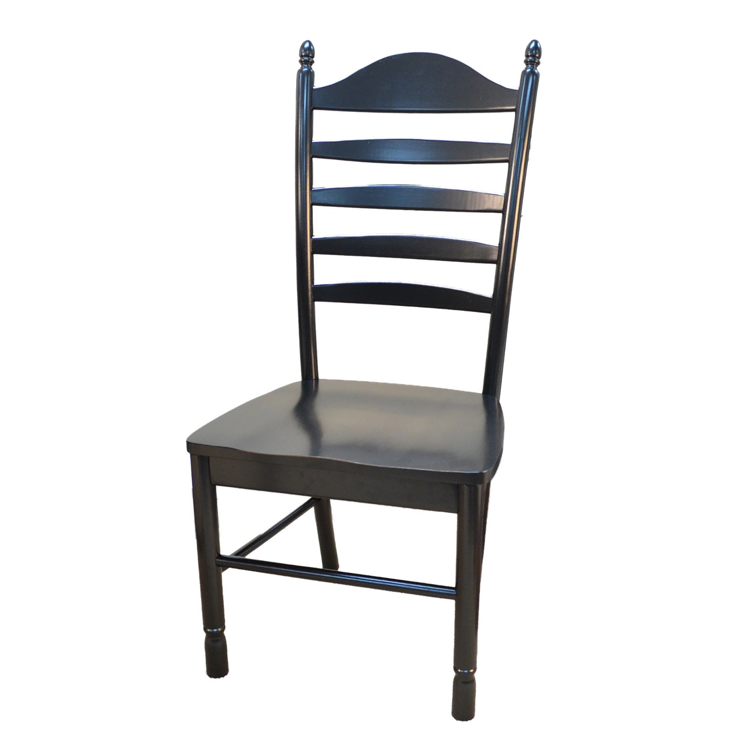 Black Wood Ladder Back Dining Side Chair-1