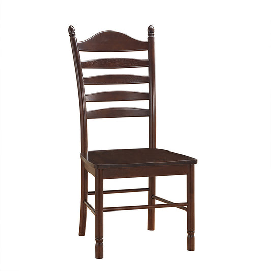Espresso Wood Ladder Back Dining Side Chair-0
