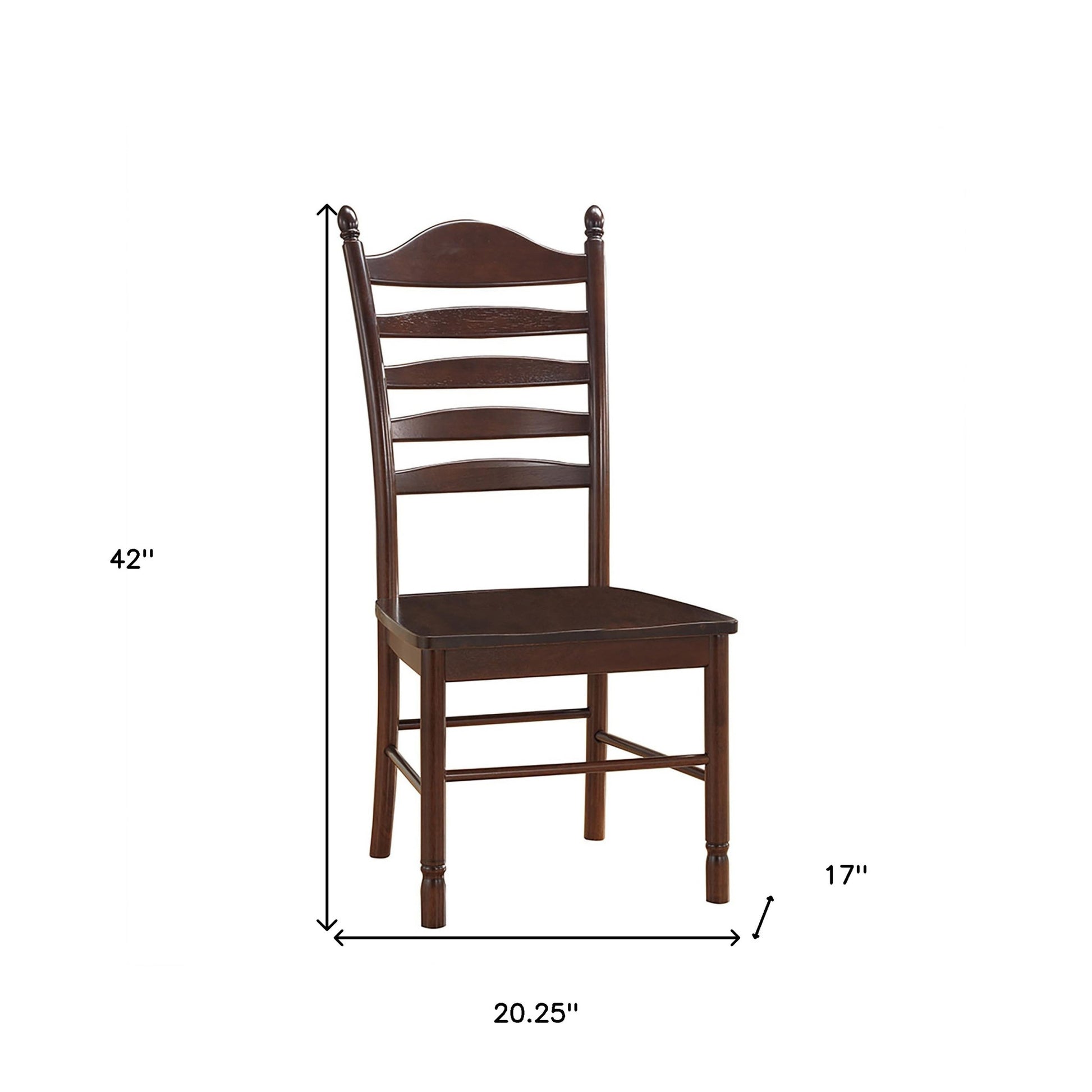 Espresso Wood Ladder Back Dining Side Chair-5