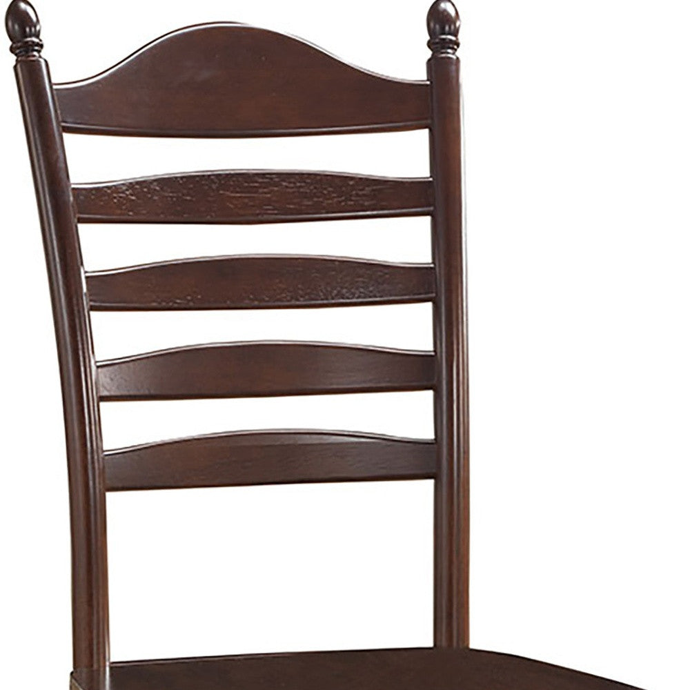 Espresso Wood Ladder Back Dining Side Chair-4