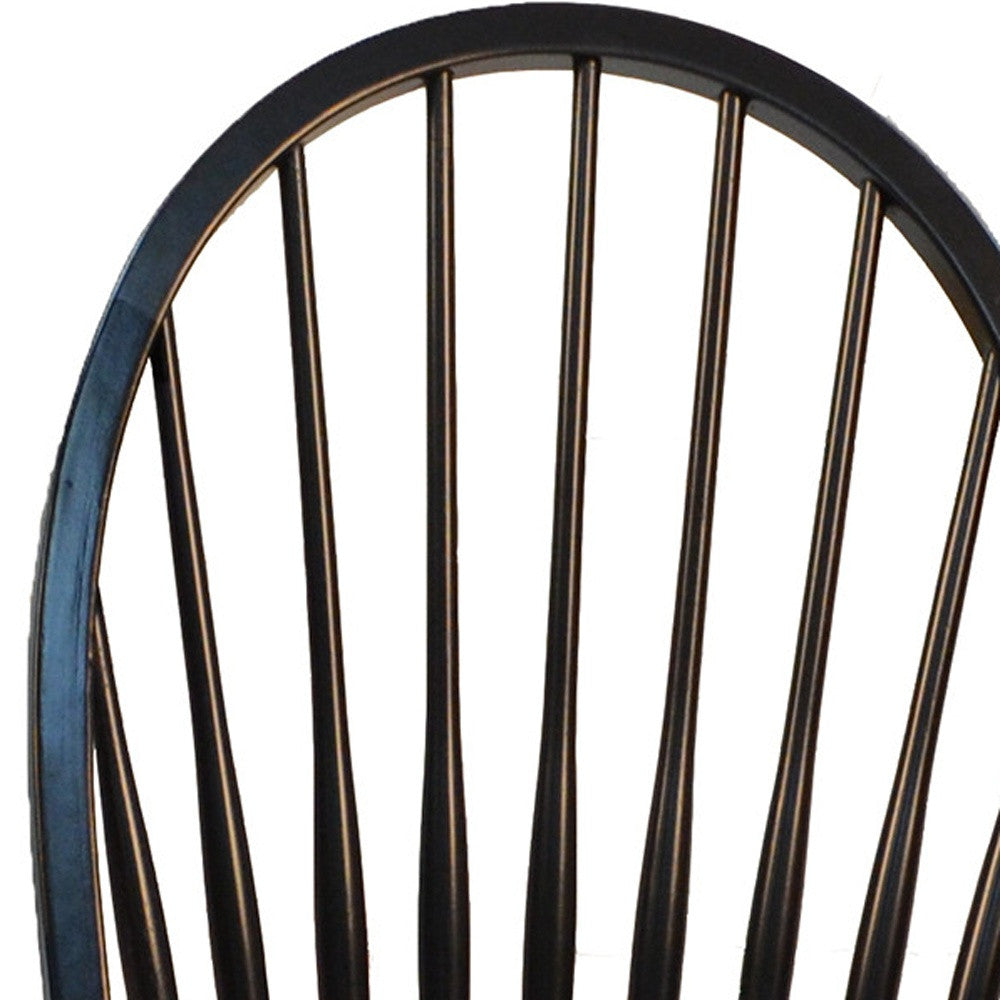 Black Wood Windsor Back Dining Side Chair-2