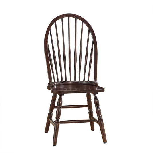 Espresso Wood Windsor Back Dining Side Chair-0