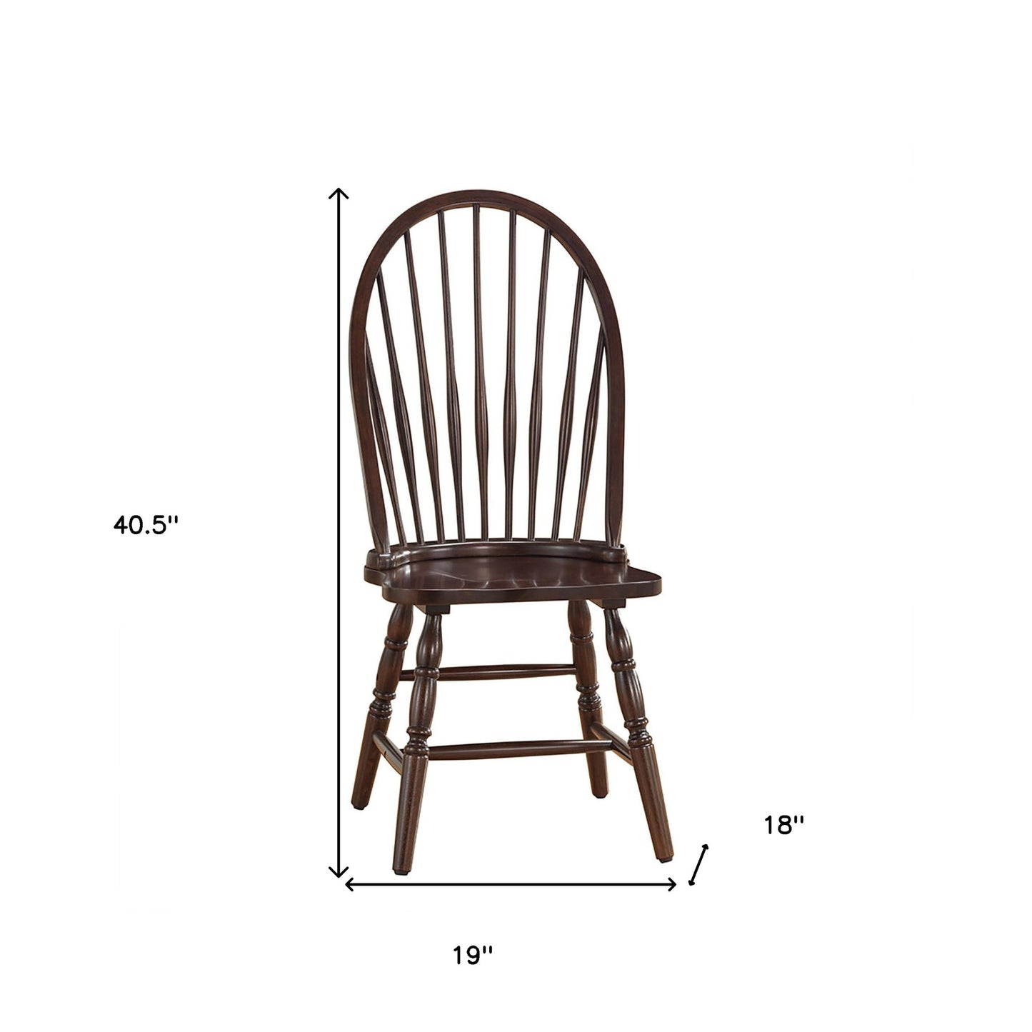Espresso Wood Windsor Back Dining Side Chair-4