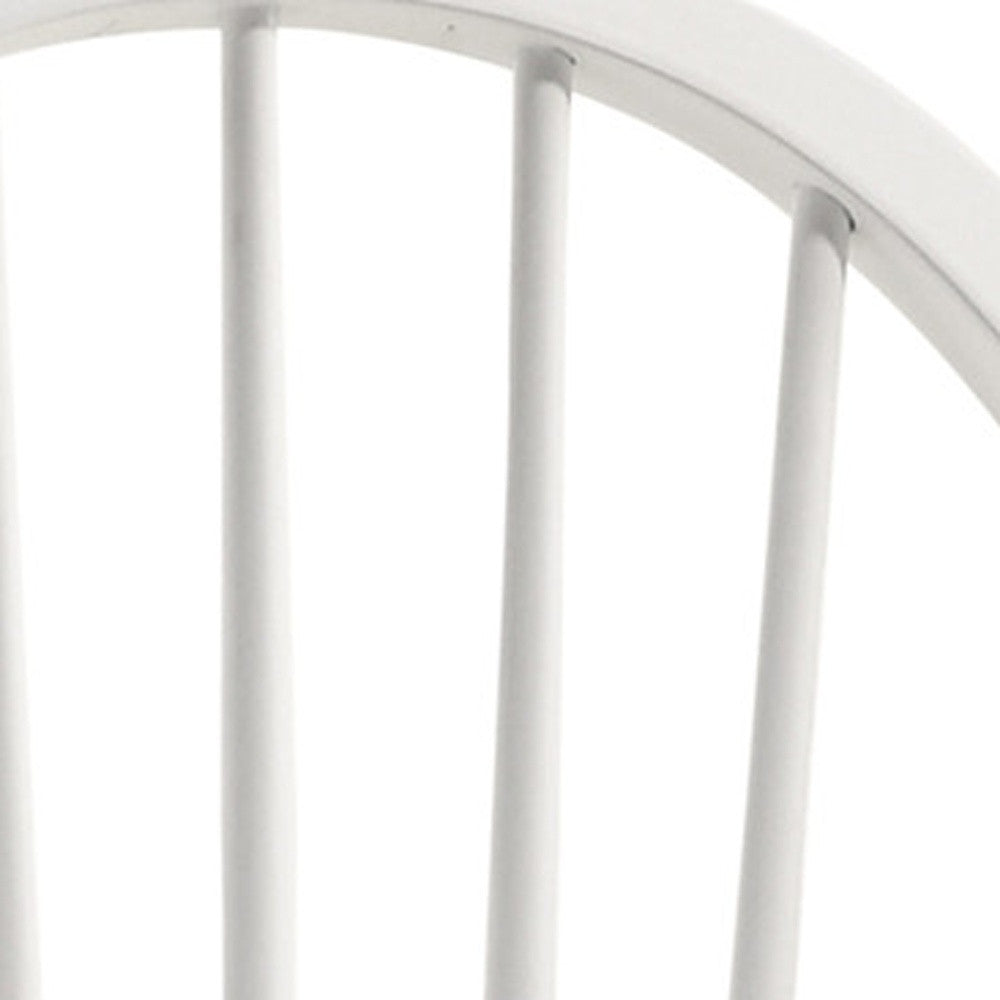 White Wood Windsor Back Dining Side Chair-2