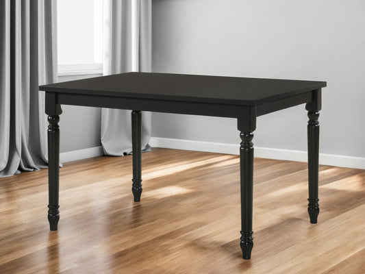 48" Black Solid Wood Dining Table-0