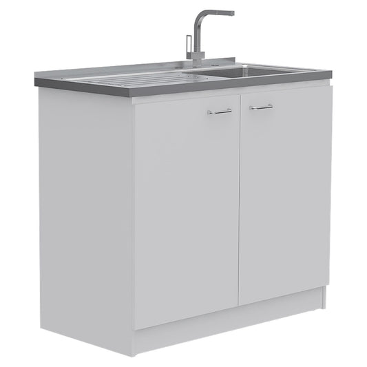White 39" Kitchen Island Set-0
