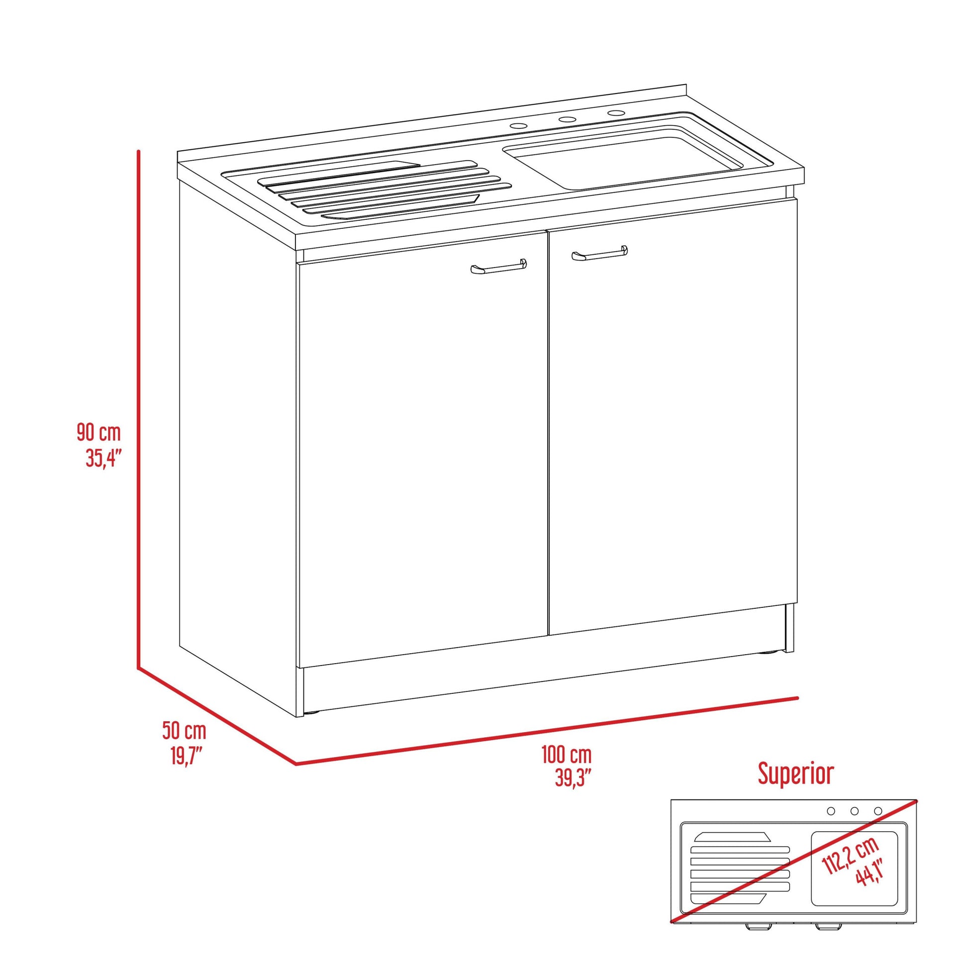 White 39" Kitchen Island Set-5