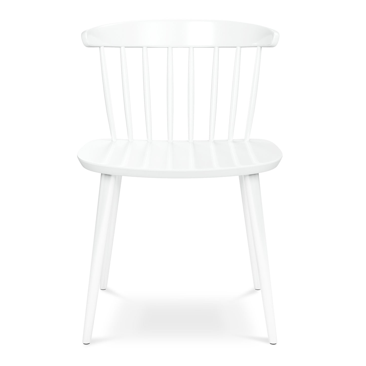 White Heavy Duty Plastic Slat Back Dining Side Chair-1