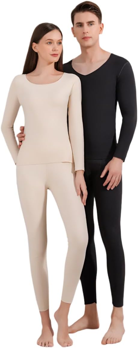 Misharen Ultra soft Seamless Thermal Underwear Long Johns 2 Set, Long Sleeve Top and Pants with Fleece Cold Weather Base layer, Quick-Dry For Men and Boys-0