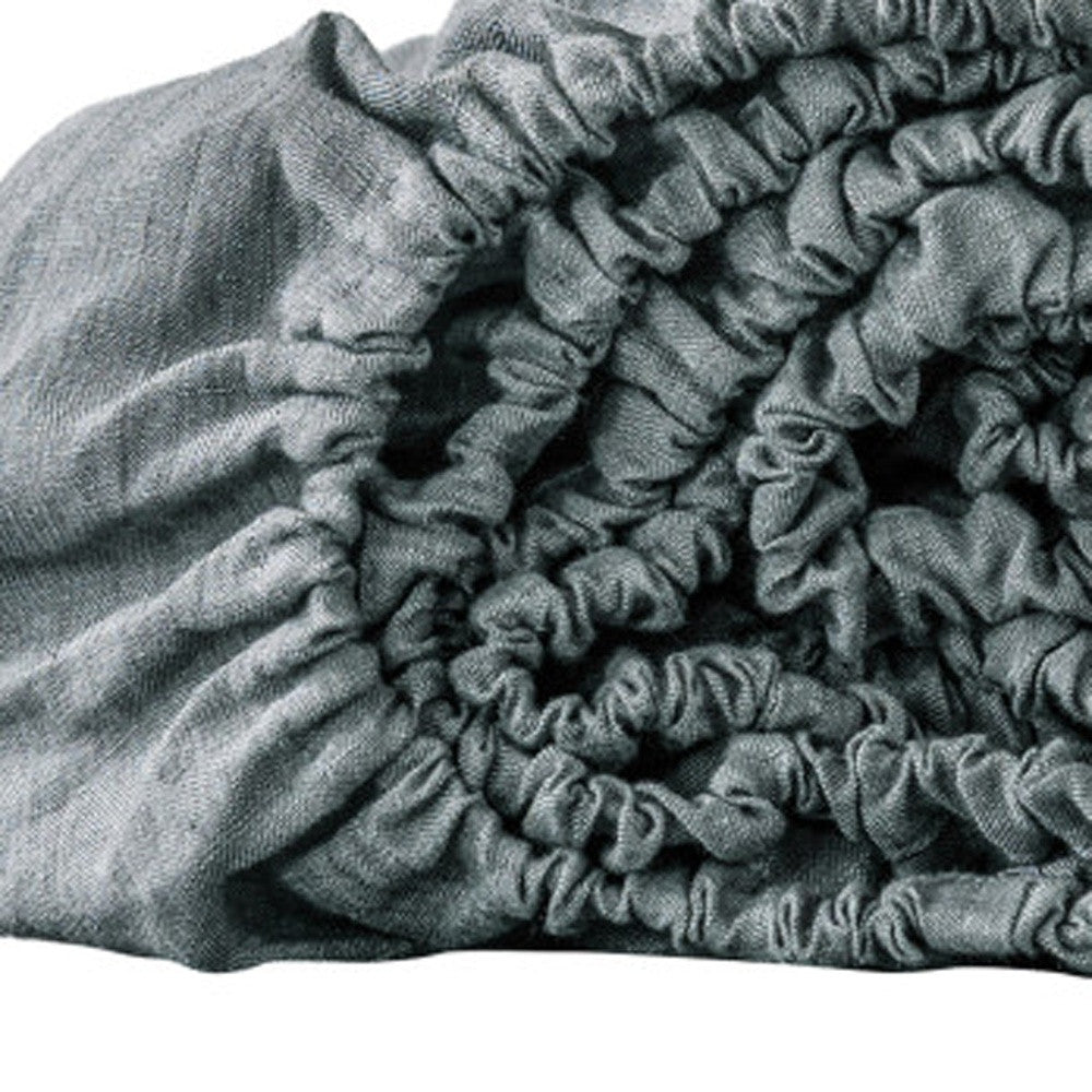 Slate Gray Linen Queen Fitted sheet-1