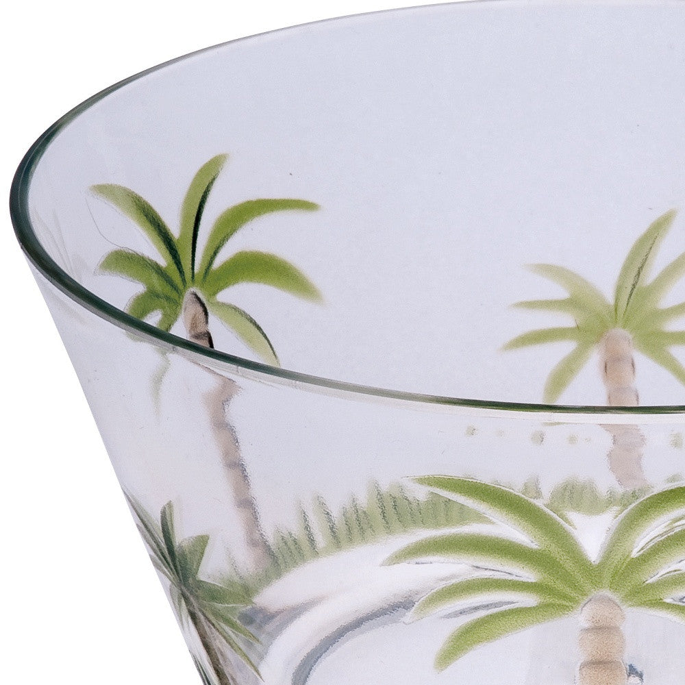 Clear and Green Four Piece Palm Tree Acrylic Service For Four Bowl Set-2
