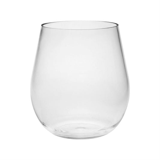 Set of Four Clear Tritan Plastic Balloon or Round Bowl Stemless All Purpose Wine Glass-0