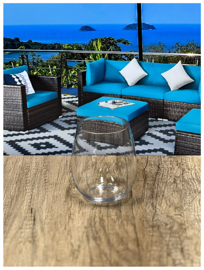 Set of Four Clear Tritan Plastic Balloon or Round Bowl Stemless All Purpose Wine Glass-6