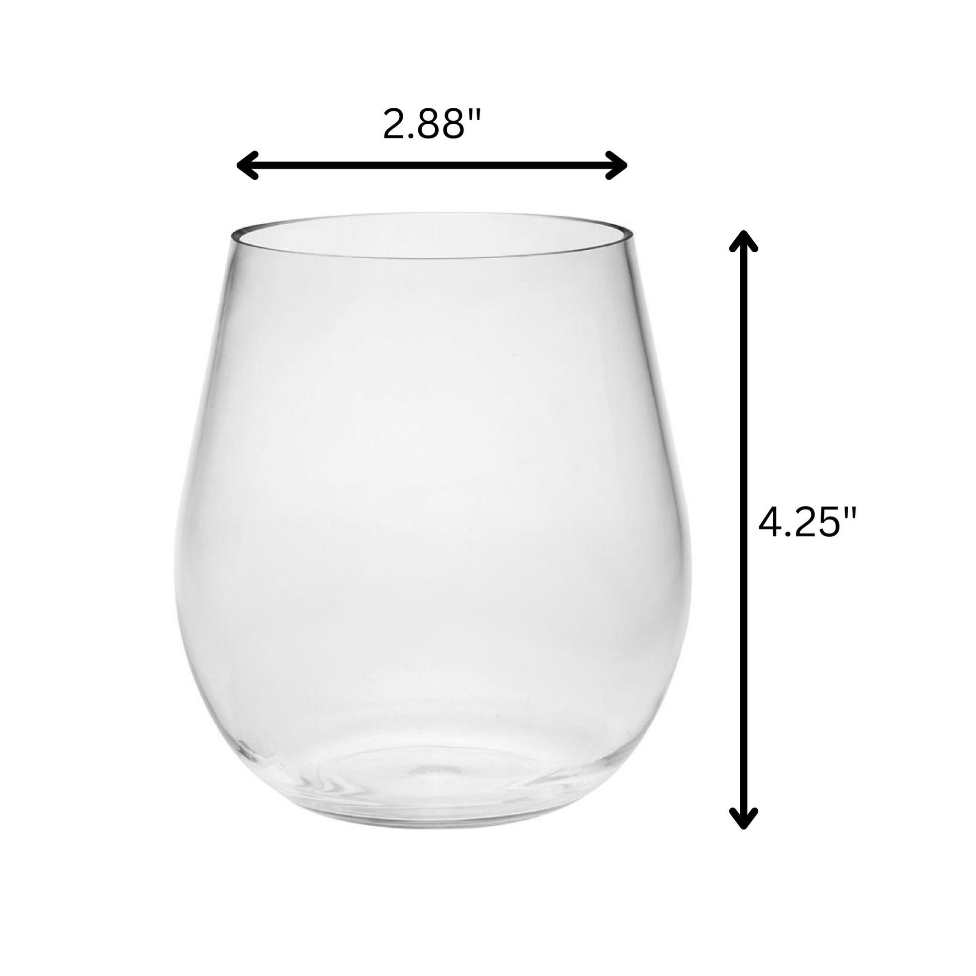Set of Four Clear Tritan Plastic Balloon or Round Bowl Stemless All Purpose Wine Glass-7