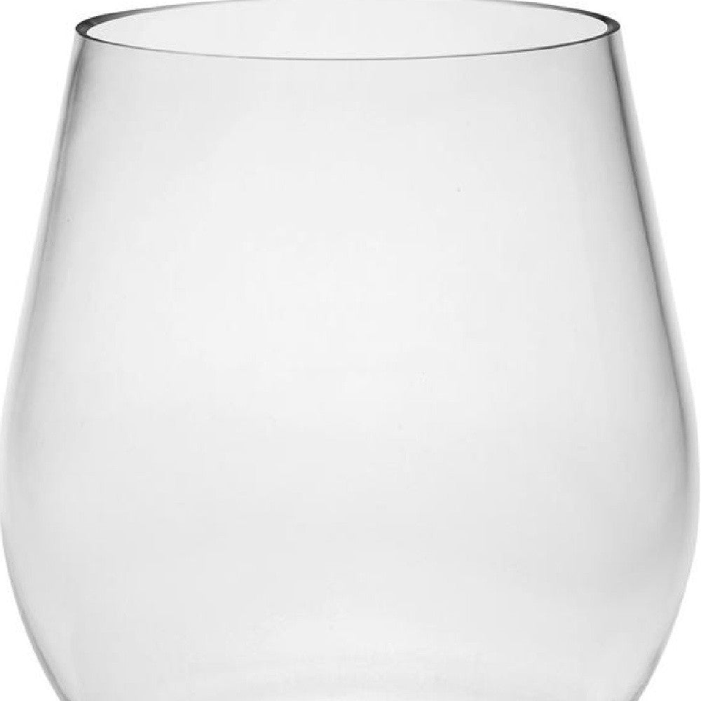 Set of Four Clear Tritan Plastic Balloon or Round Bowl Stemless All Purpose Wine Glass-3