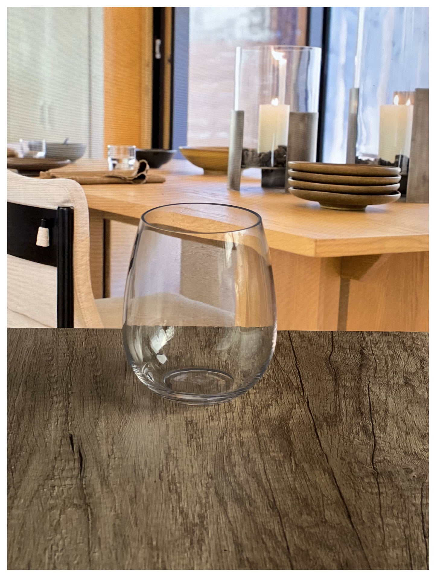 Set of Four Clear Tritan Plastic Balloon or Round Bowl Stemless All Purpose Wine Glass-4