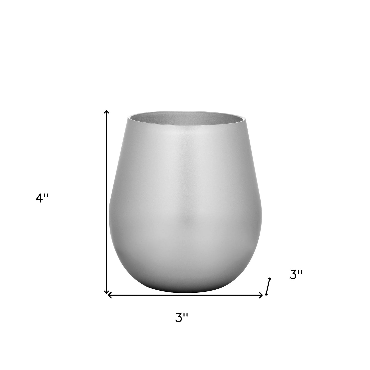Set of Four Silver Acrylic Stemless All Purpose Wine Glass-2