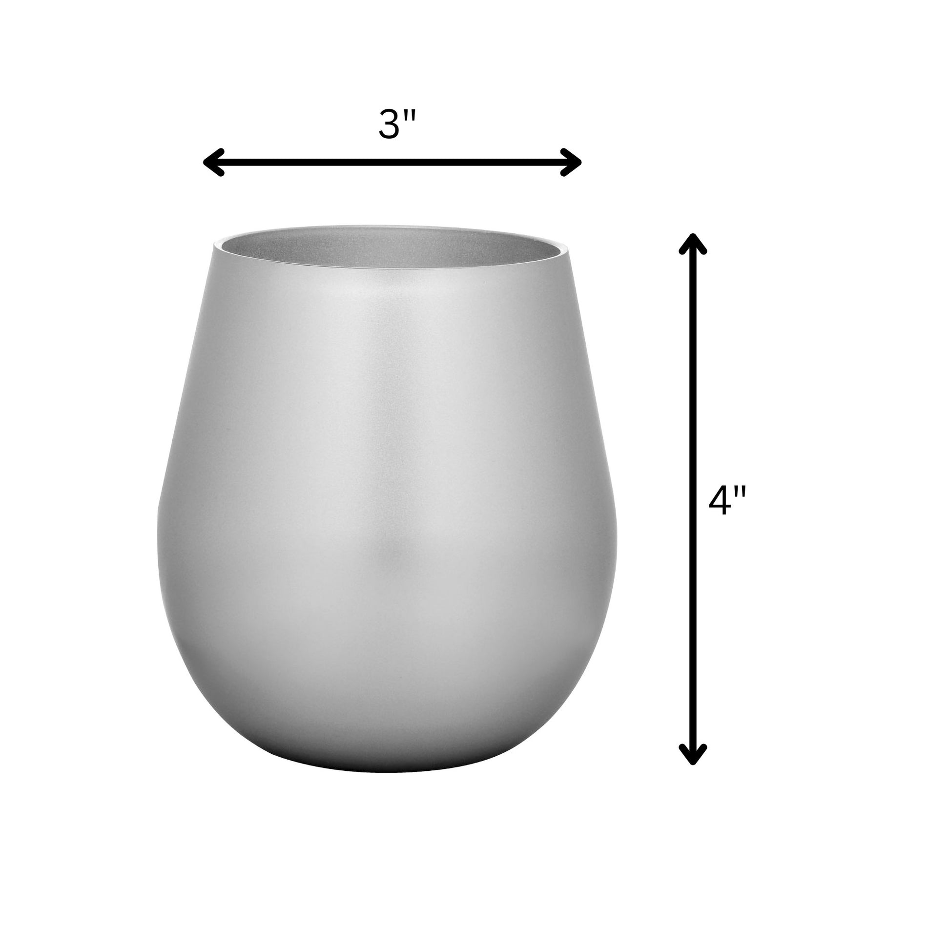 Set of Four Silver Acrylic Stemless All Purpose Wine Glass-6