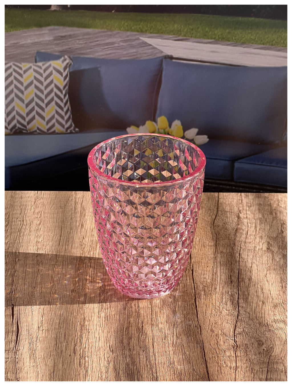 Set of Four Pink Diamond Acrylic Stemless Whiskey Glass-5