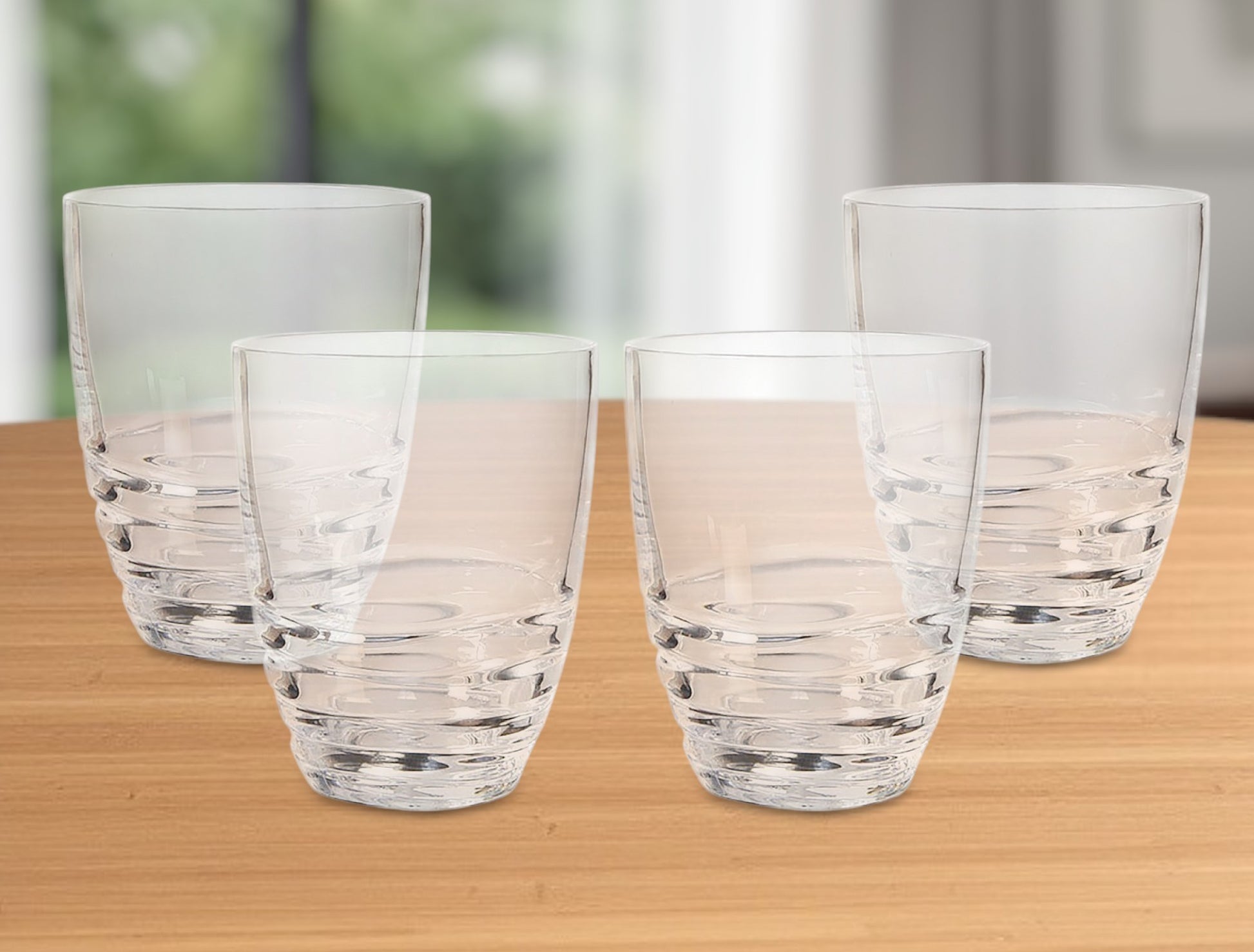 Set of Four Clear Acrylic Stemless Whiskey Glass-1