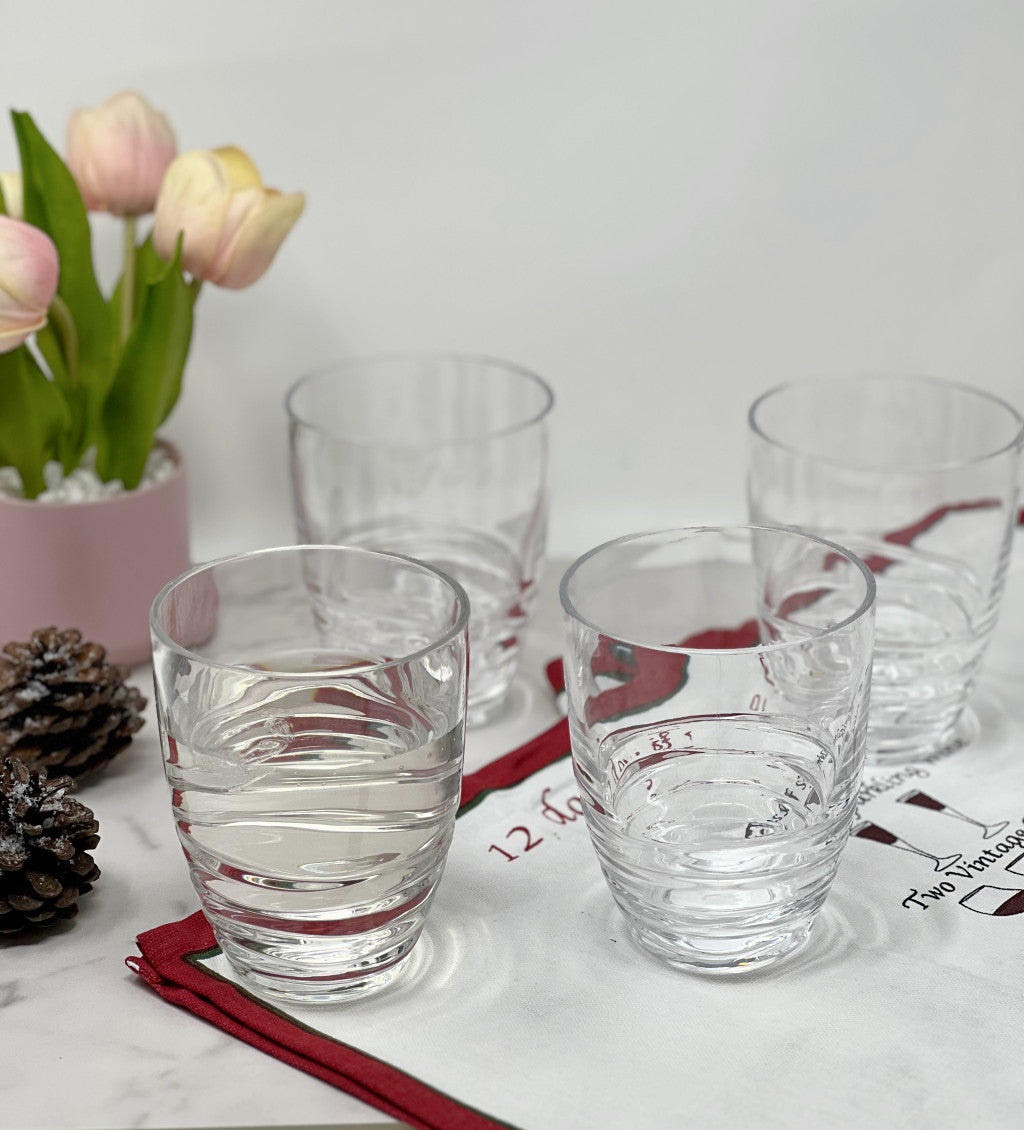 Set of Four Clear Acrylic Stemless Whiskey Glass-5