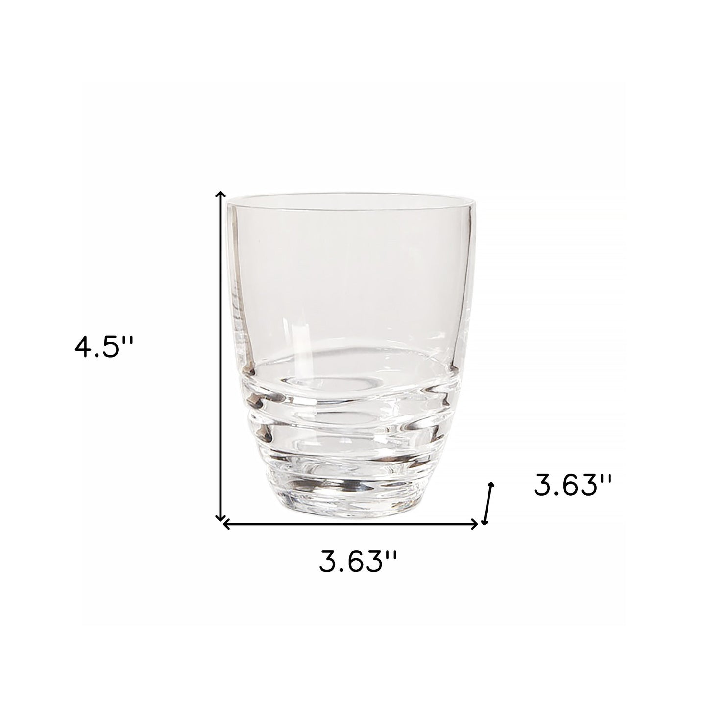 Set of Four Clear Acrylic Stemless Whiskey Glass-8