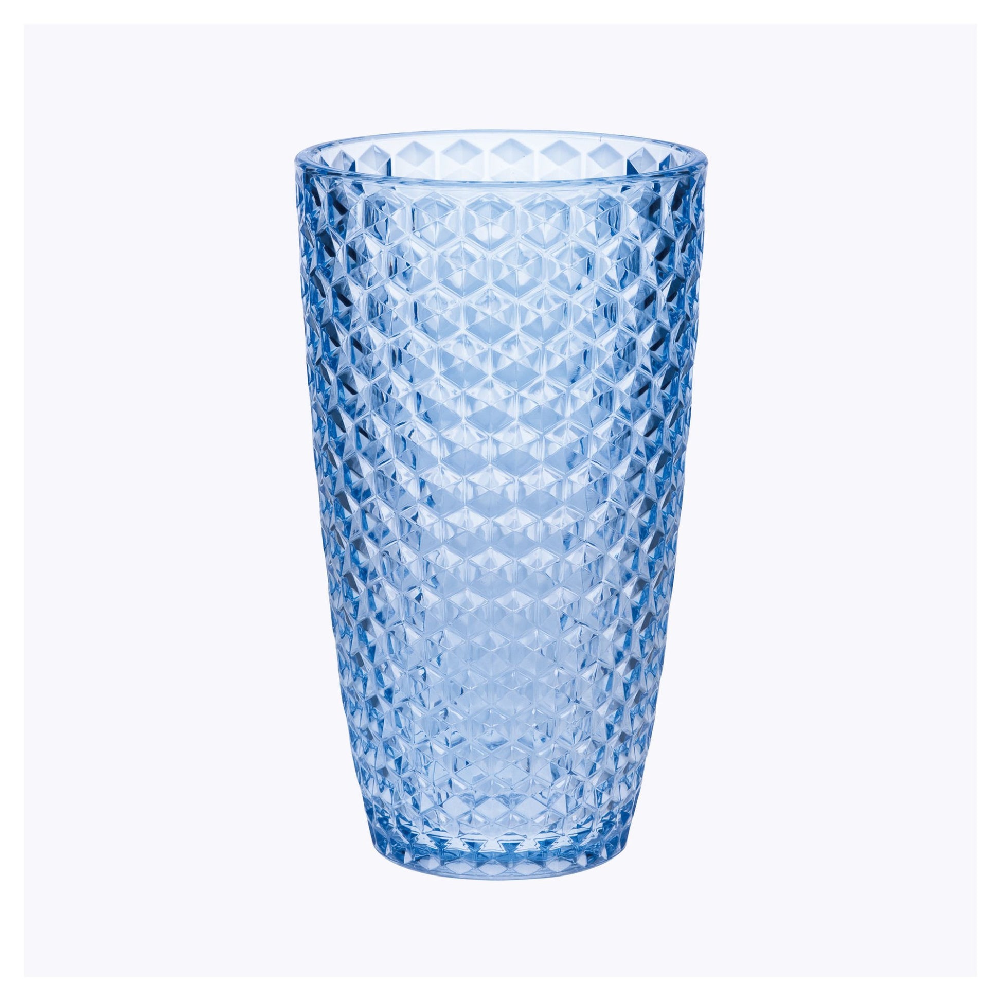Set of Four Blue Geometric Acrylic Stemless Highball Glass-3