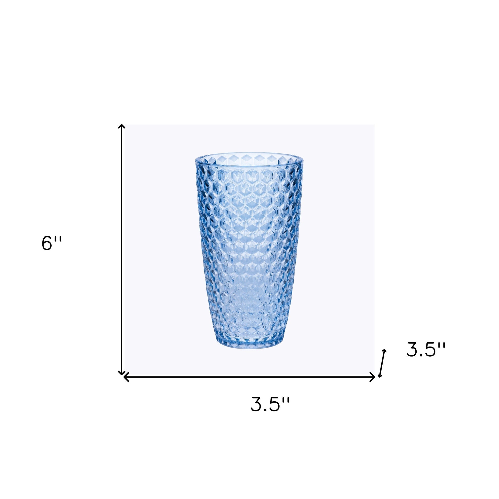 Set of Four Blue Geometric Acrylic Stemless Highball Glass-8