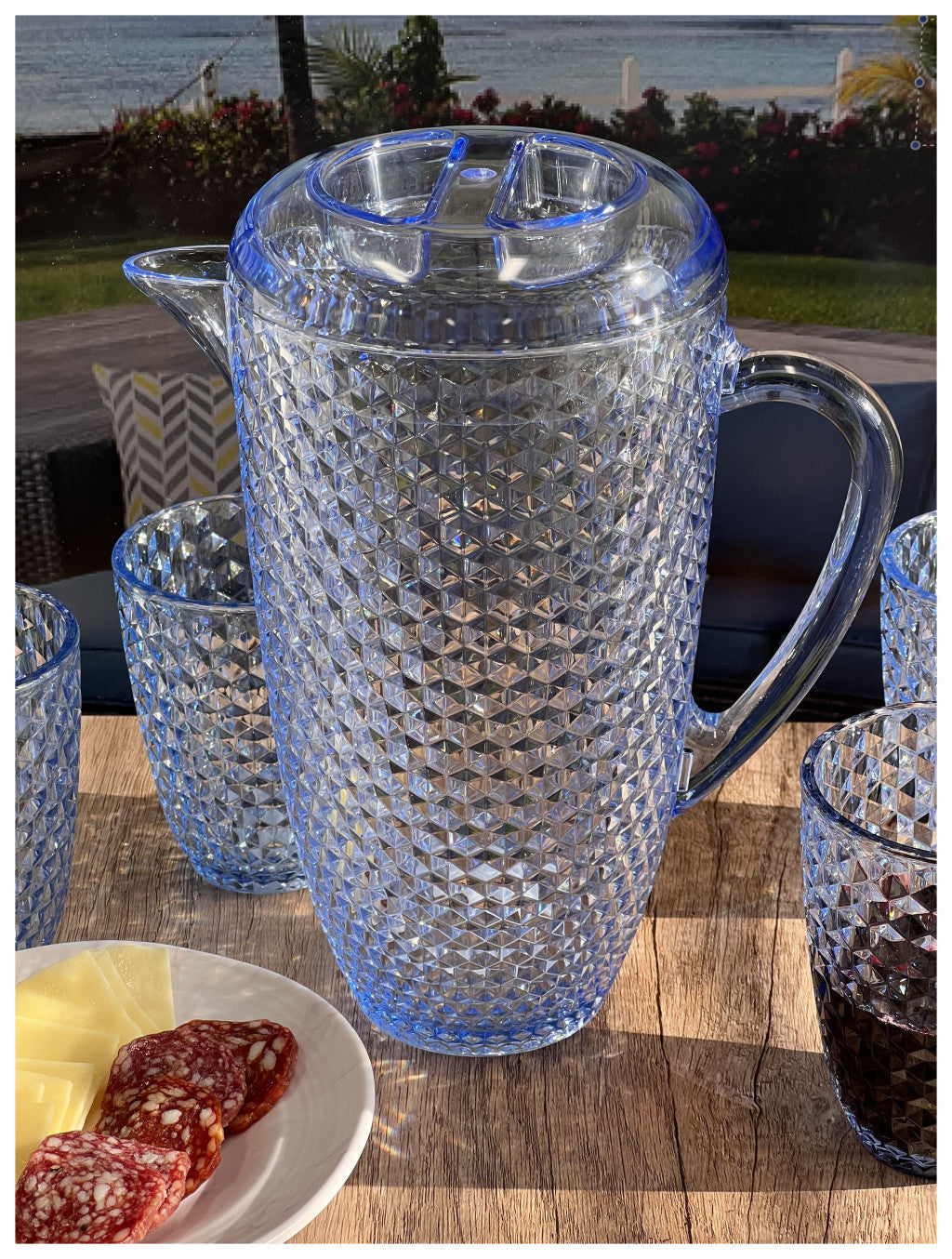 2.5 Quart Blue Diamond Acrylic Pitcher-6
