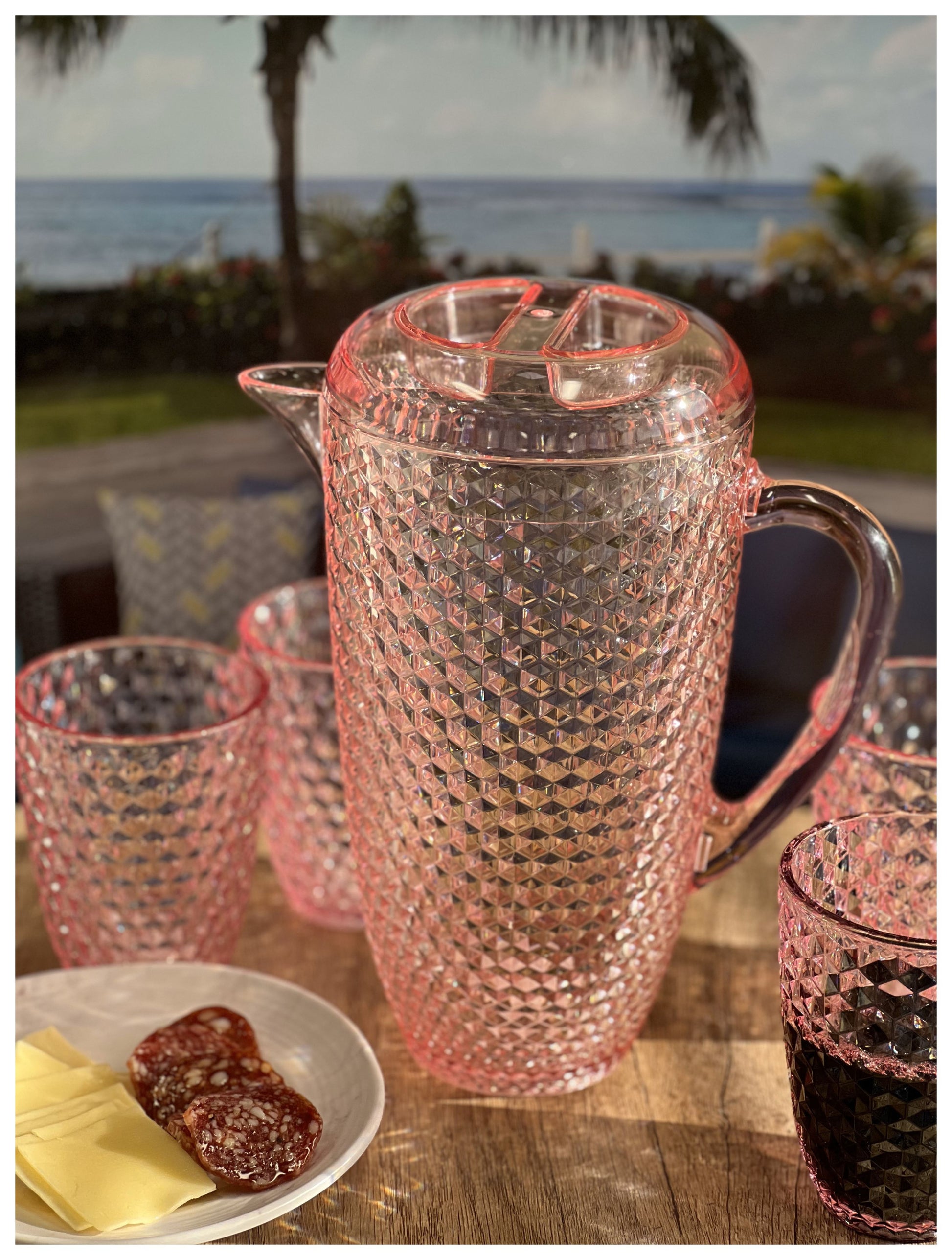 2.5 Quart Pink Diamond Acrylic Pitcher-5