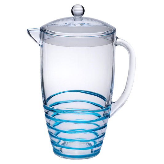 2.5 Quart Clear and Blue Swirl Acrylic Pitcher-0