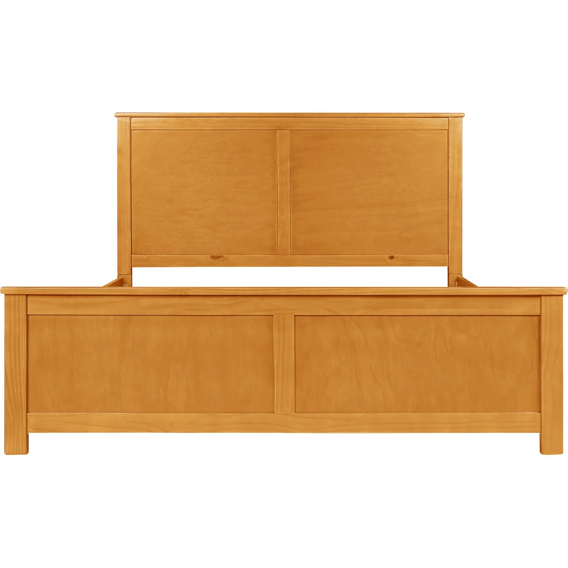 Brown Solid Wood Queen Bed Frame-6