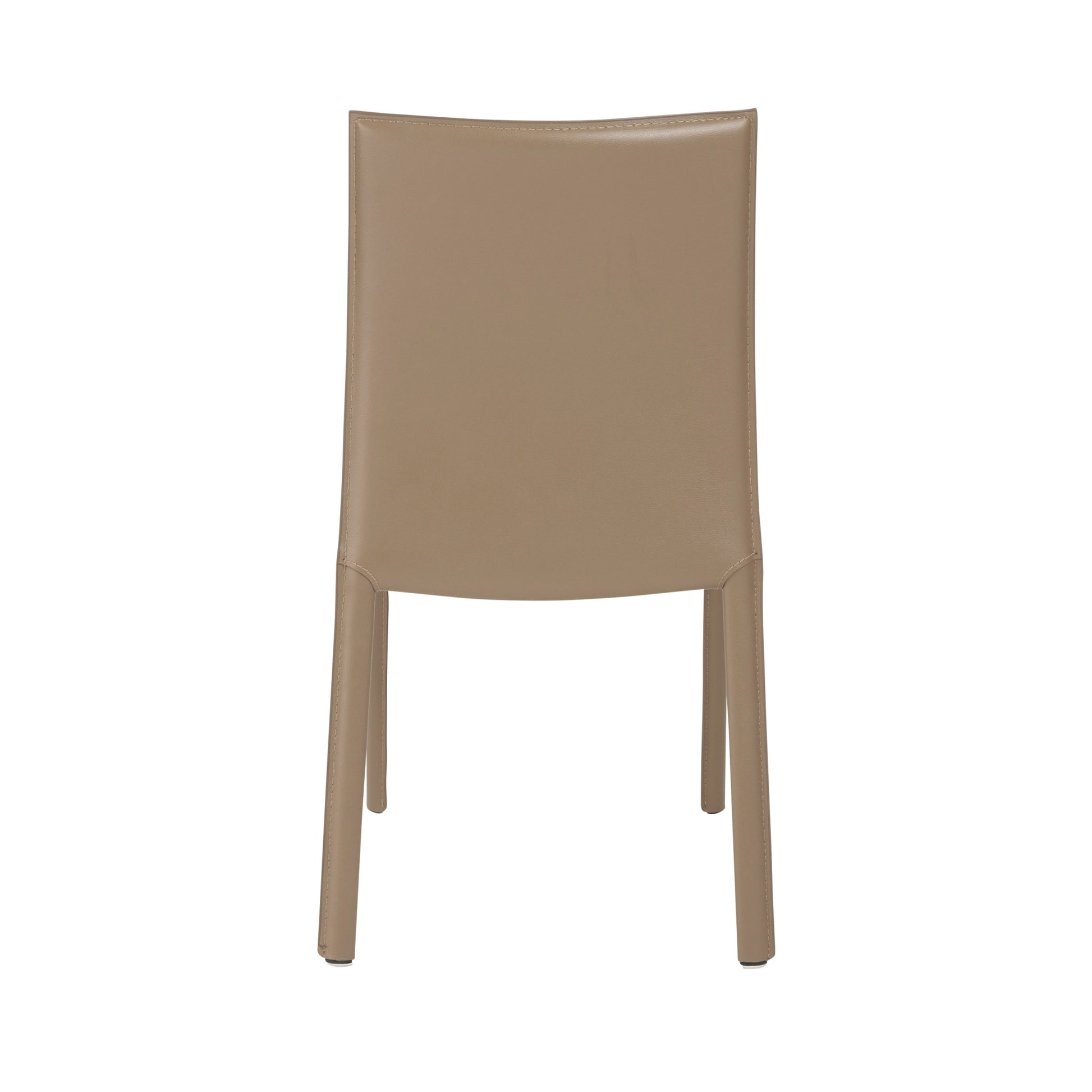 Set of Two Taupe Upholstered Leather Dining Side Chairs-4